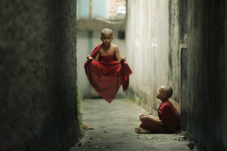 Levitating Child Monk by Achmad Munasit